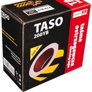 Taśma ostrzegawcza dwustronna biało- czerwona, żółto- czarna TASO200 CW-458