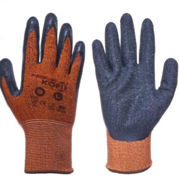 Rękawice robocze powlekane szortkowanym lateksem KOFI