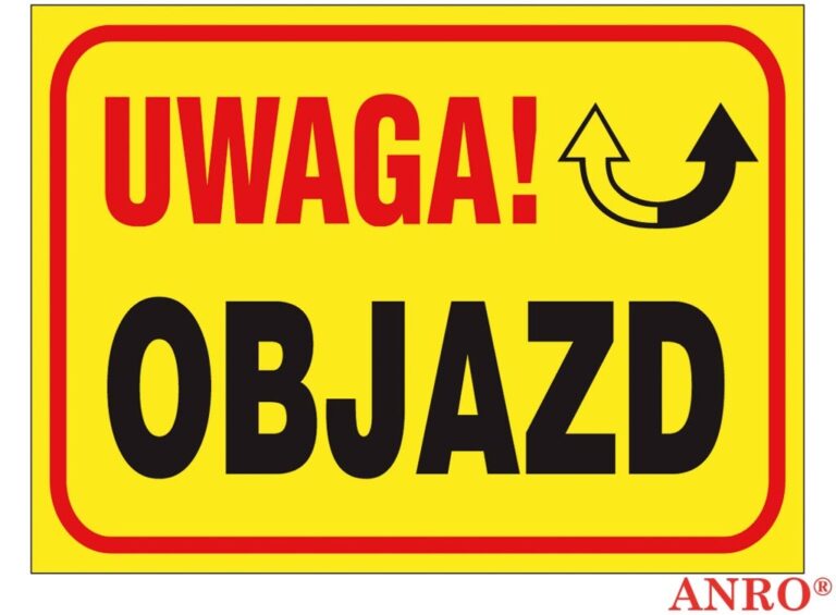 Tablica budowlana, Uwaga! objazd ZZ-B11 P 250X350