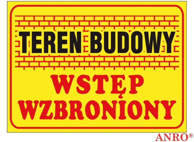 Tablica budowlana, Teren budowy wstęp wzbroniony tablica ZZ-B16 P 250X350