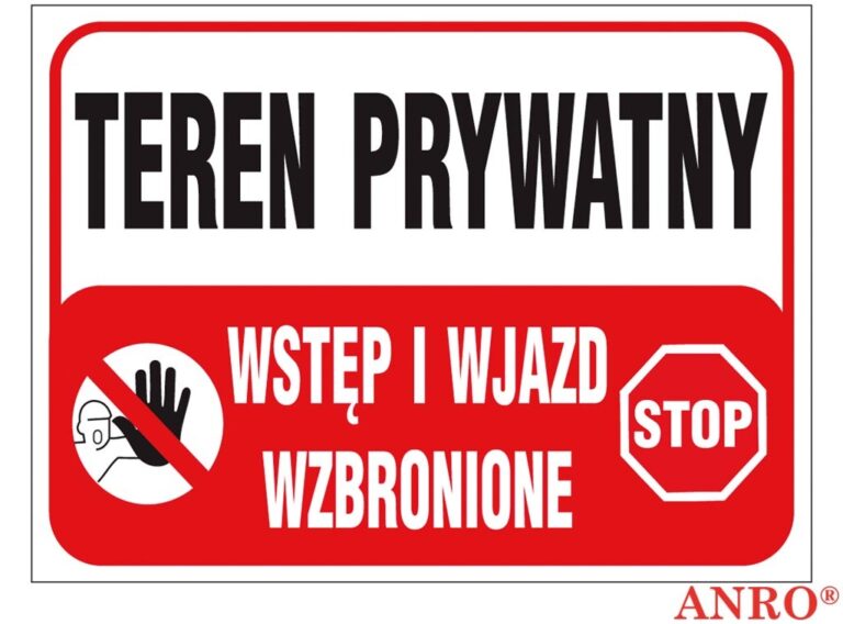 Tablica budowlana, Teren prywatny Wstęp i wjazd wzbronione ZZ-B25 P 250X350